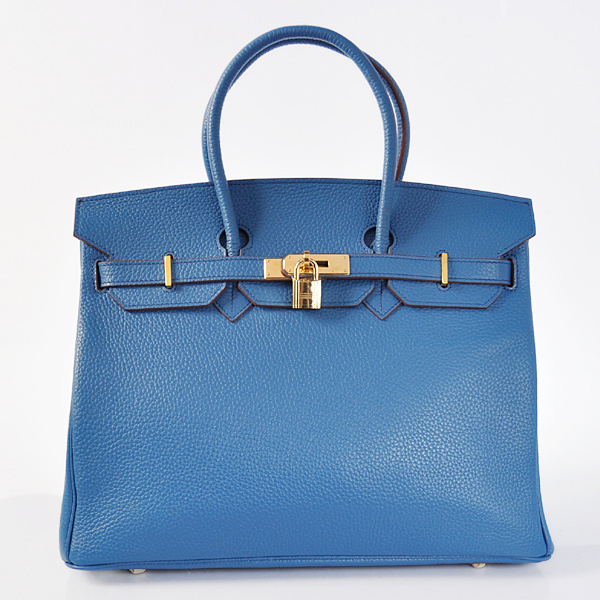 H35LTBG Hermes Birkin 35CM pelle clemence in Turchia blu con